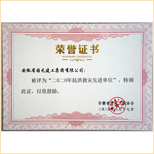 2020年抗洪救災(zāi)先進(jìn)單位 